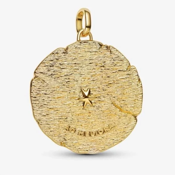 Pandora Gold Textured Pendant with Arrows and Stars - Picture 2 of 4